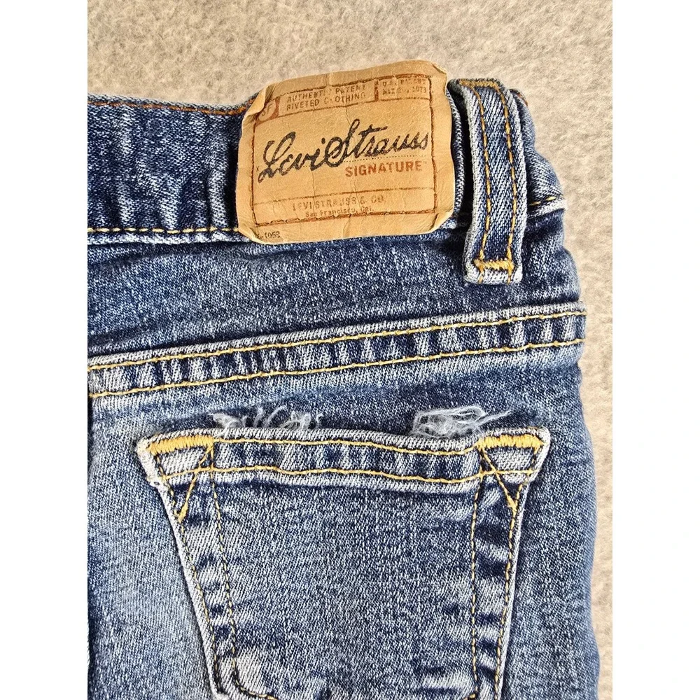 Y2K Levi Strauss Signature Girls 5 Regular Flare Jeans Blue Denim Stretch